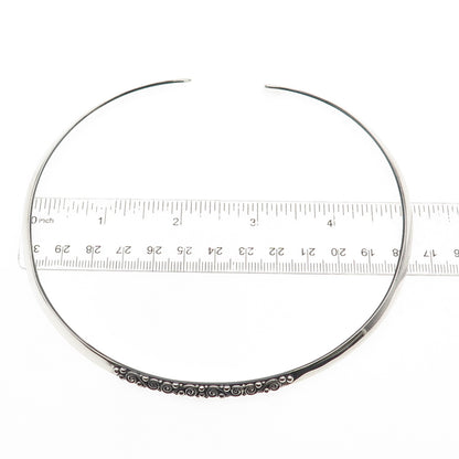 Sajen 925 Sterling Silver Vintage Modernist Swirl Choker Necklace 14-16"