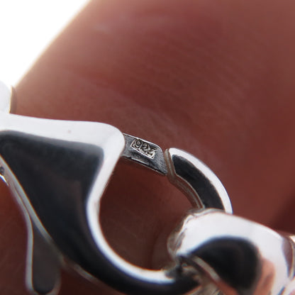 925 Sterling Silver Vintage Italy Box Link Bracelet 6.75"