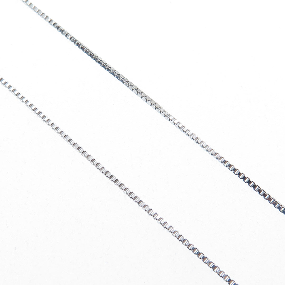 925 Sterling Silver Real Round-Cut Diamond & Ruby Heart Box Chain Necklace 18"