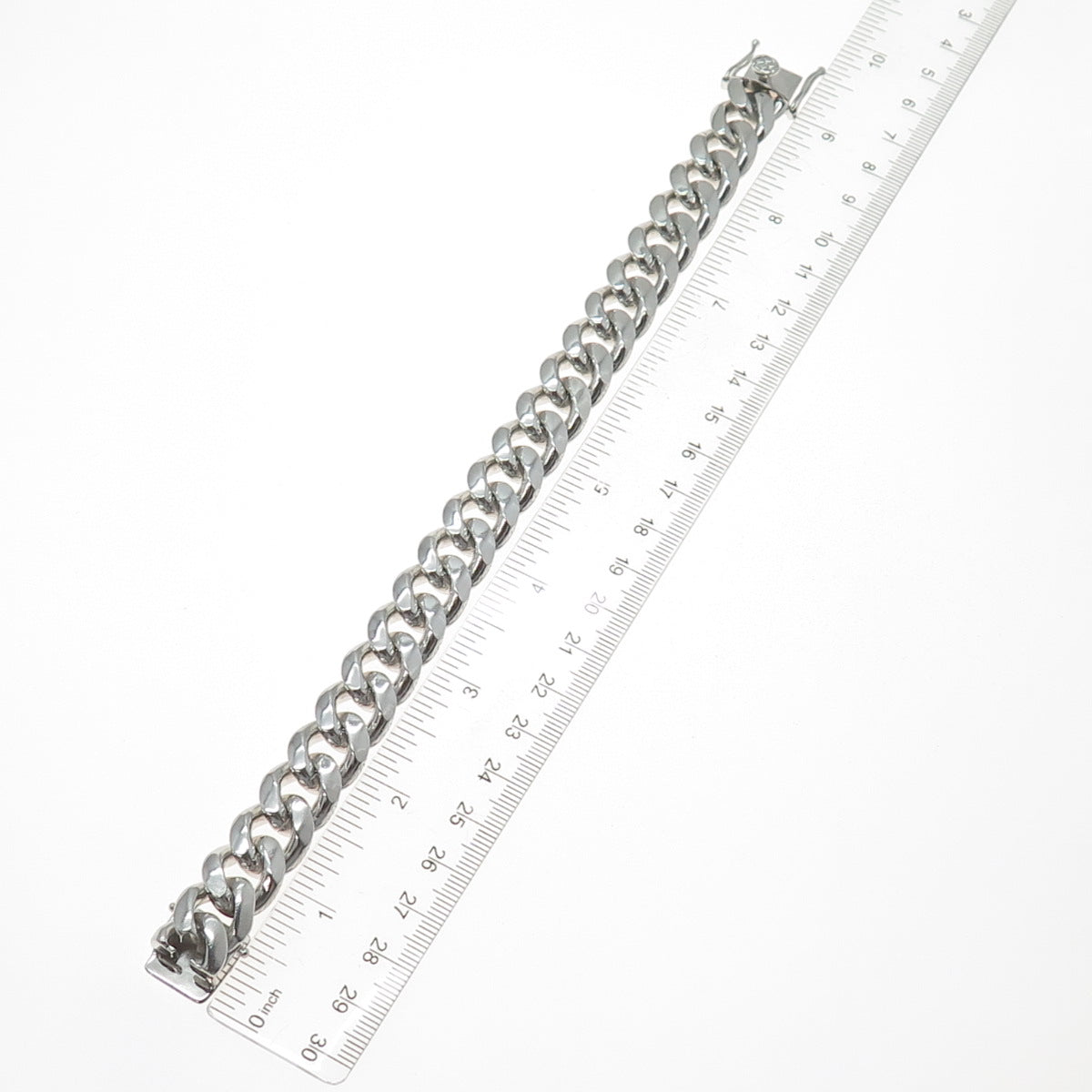 925 Sterling Silver Vintage Heavy 110.6g Cuban Link Bracelet 8"
