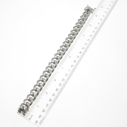 925 Sterling Silver Vintage Heavy 110.6g Cuban Link Bracelet 8"