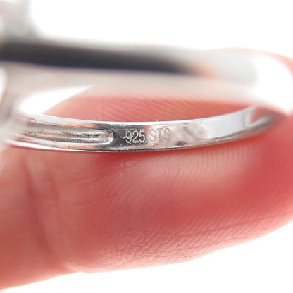 CHUCK CLEMENCY 925 Sterling Silver Real Amethyst & White Topaz Ring Size 7.25