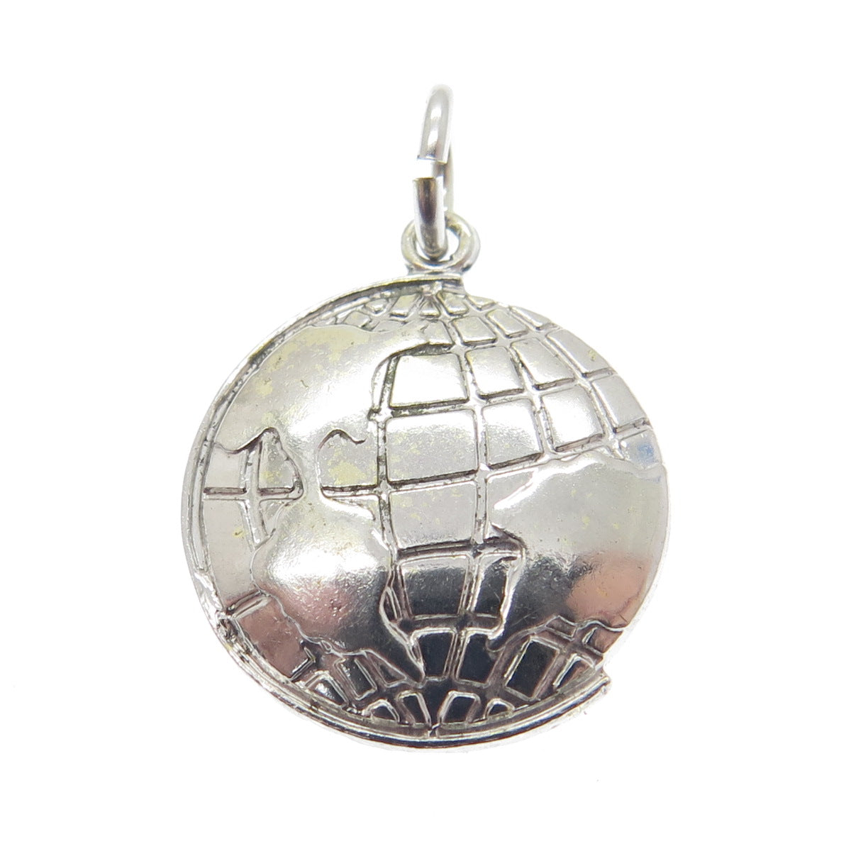 925 Sterling Silver Vintage Globe Pendant