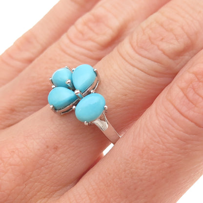 925 Sterling Silver Real Sleeping Beauty Turquoise Ring Size 8
