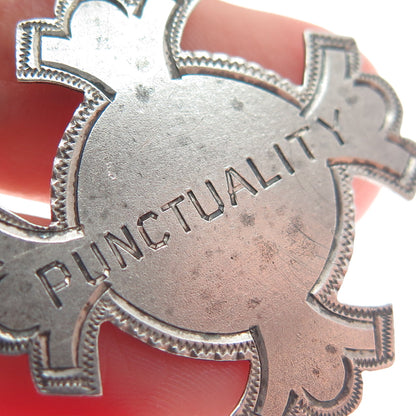 925 Sterling Silver Antique "Melrose Institute" Cross Religious Pendant