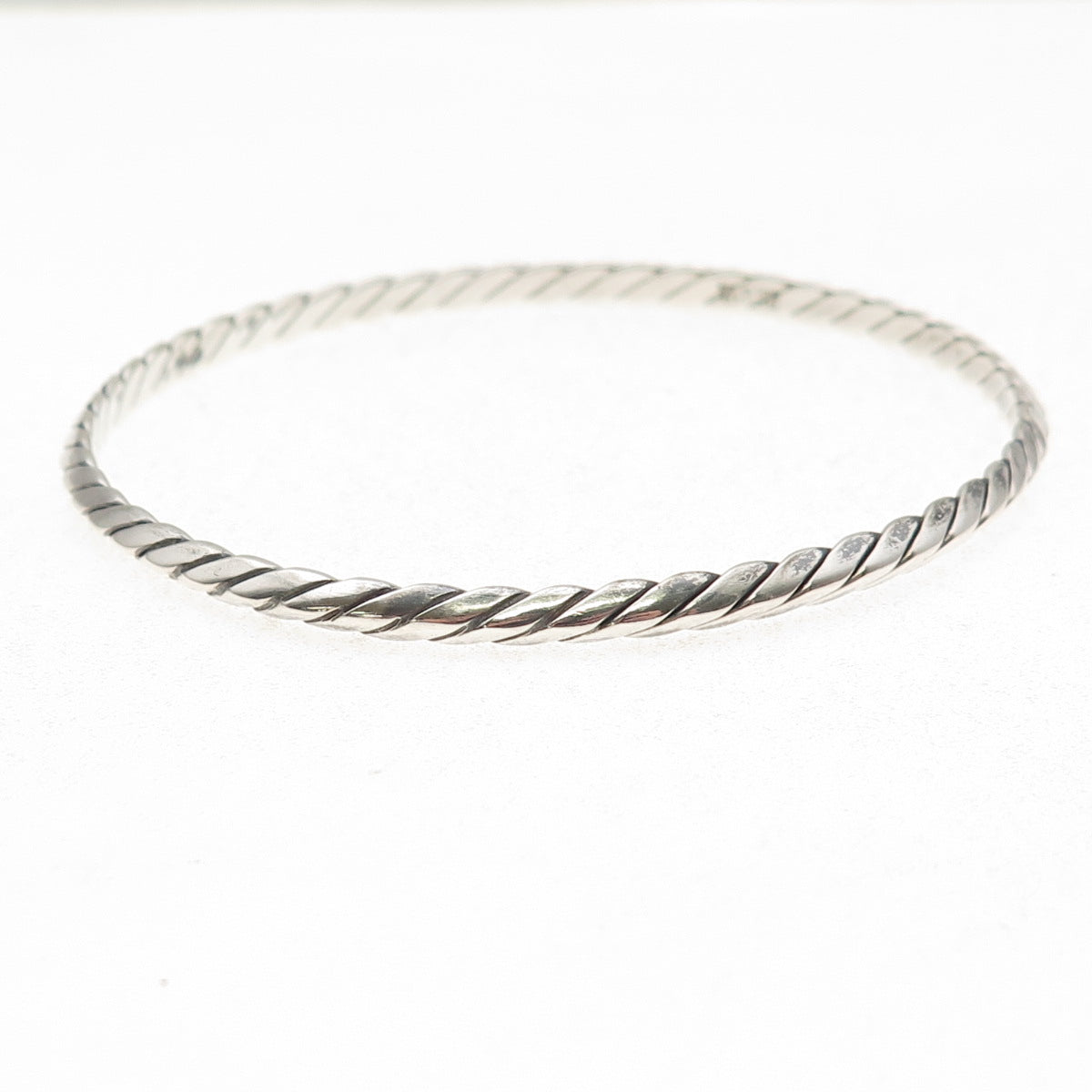 Tiffany & Co. 925 Sterling Silver Antique Art Deco Twisted Bangle Bracelet 8"