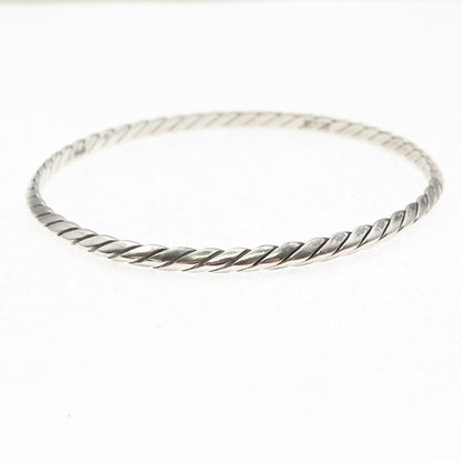 Tiffany & Co. 925 Sterling Silver Antique Art Deco Twisted Bangle Bracelet 8"