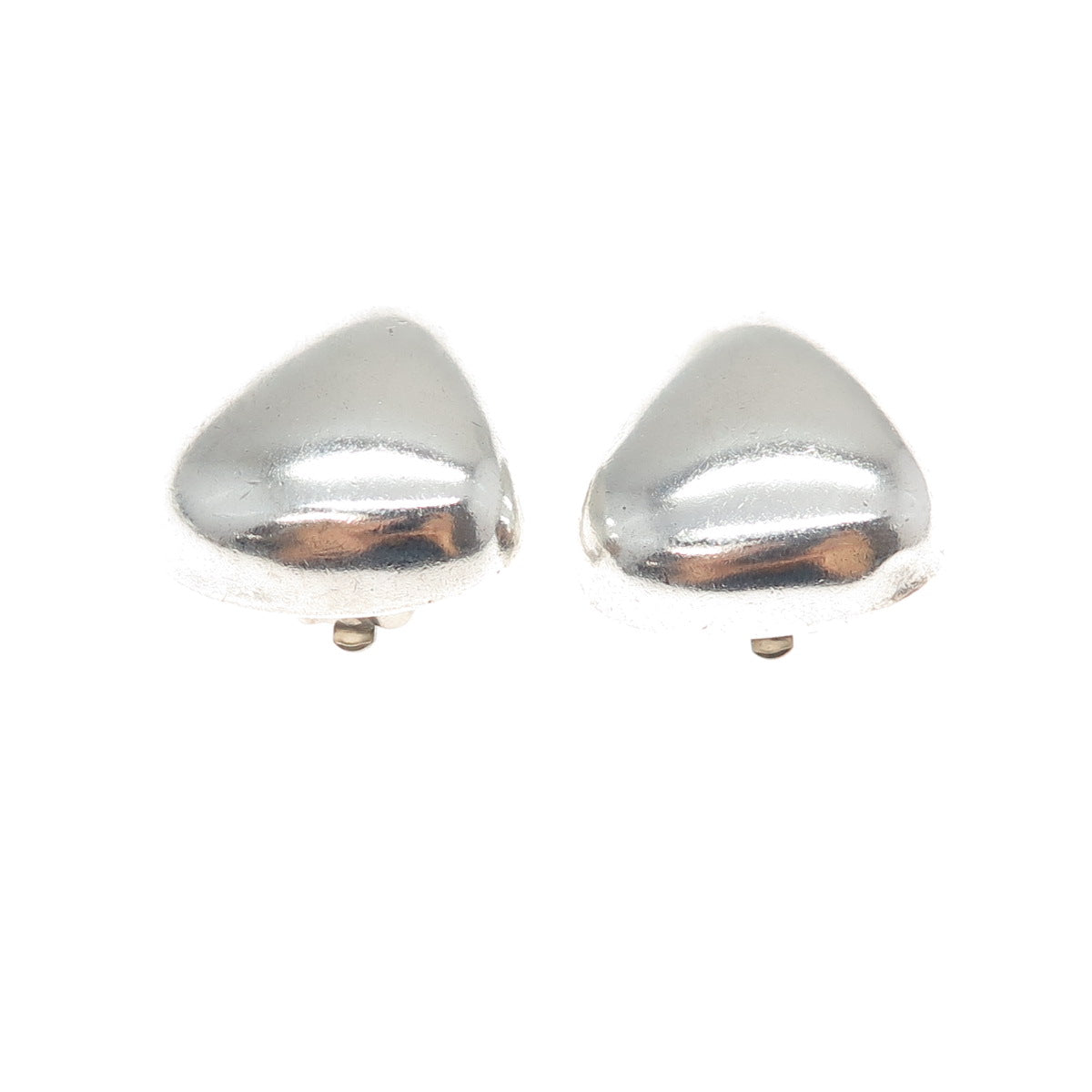 ZINA 925 Sterling Silver Vintage Modernist Clip On Earrings