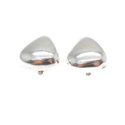 ZINA 925 Sterling Silver Vintage Modernist Clip On Earrings