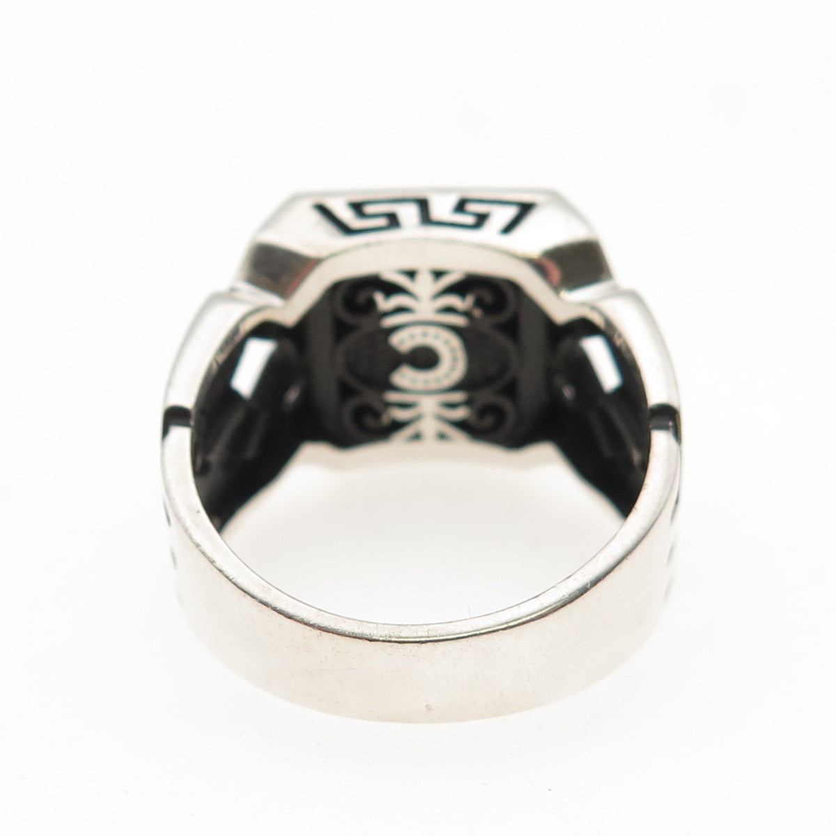 CHIMODA 925 Sterling Silver Real Black Onyx Woven Ring Size 9.75