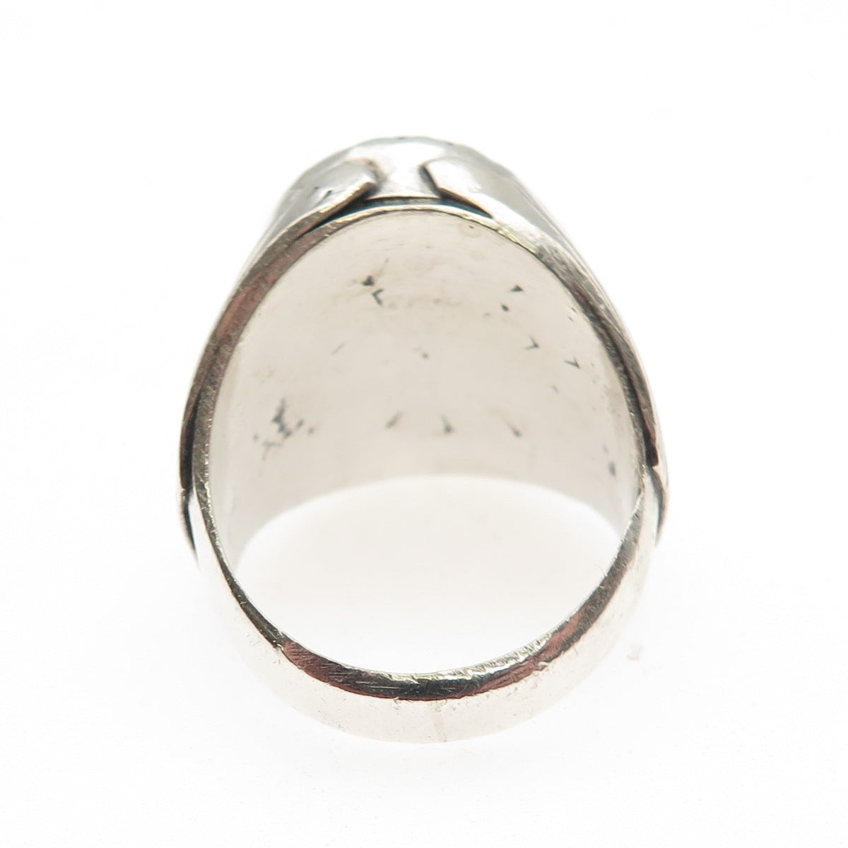 Old Pawn 925 Sterling Silver Vintage Southwestern Black Onyx Ring Size 8.25