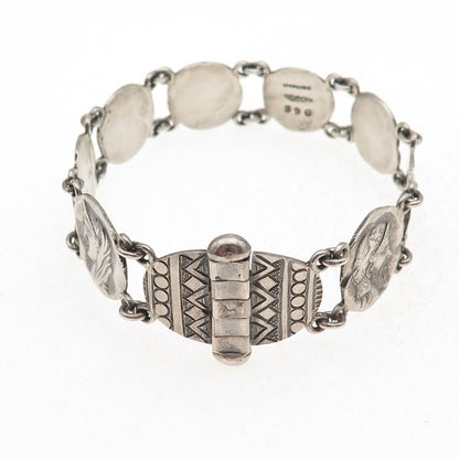 Theodore B. Starr 925 Sterling Antique Victorian Etruscan Revival Bracelet 7.75"