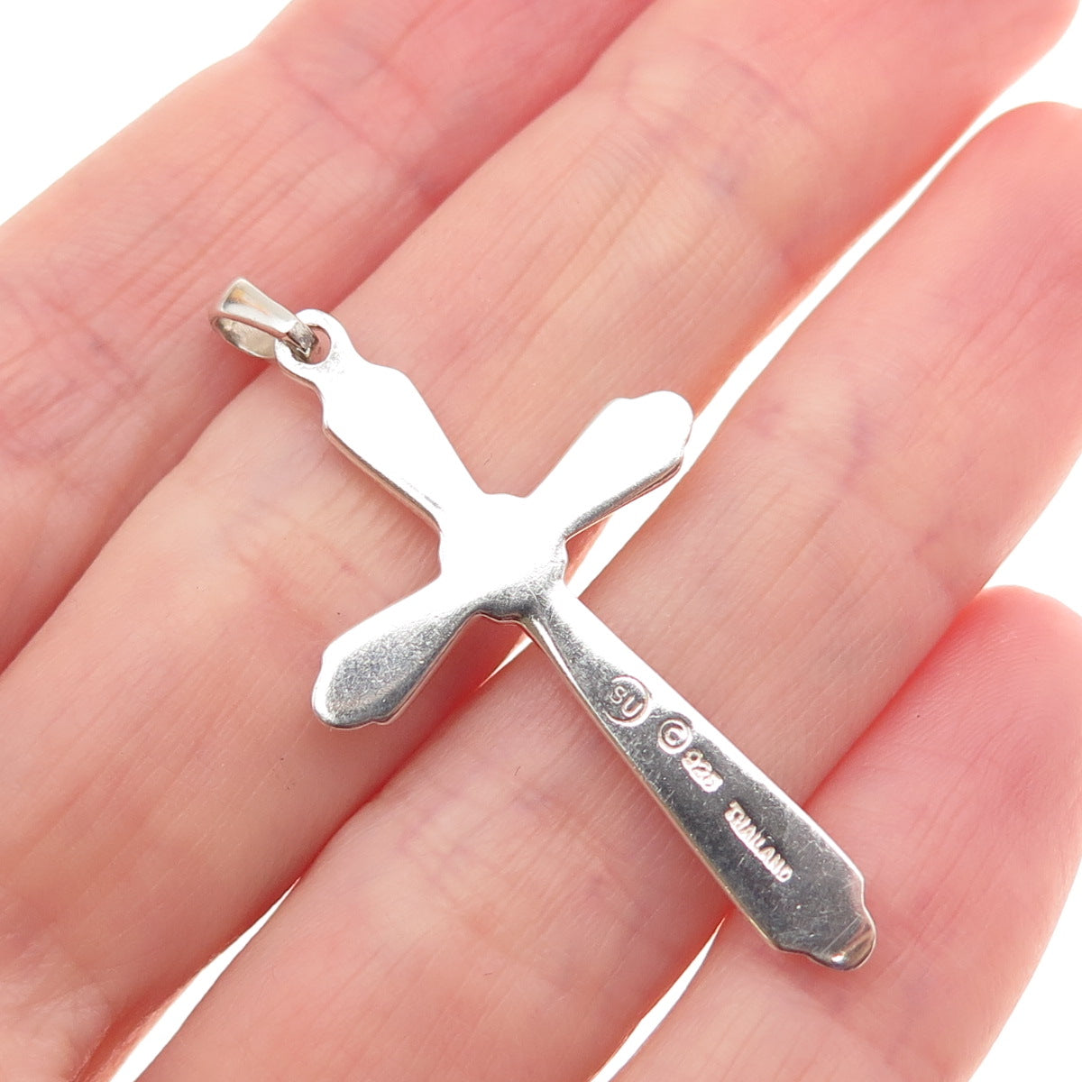 925 Sterling Silver Vintage Cross Charm Pendant