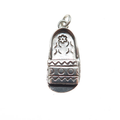 Old Pawn 925 Sterling Silver Vintage Southwestern Shoe Tribal Mini Charm Pendant