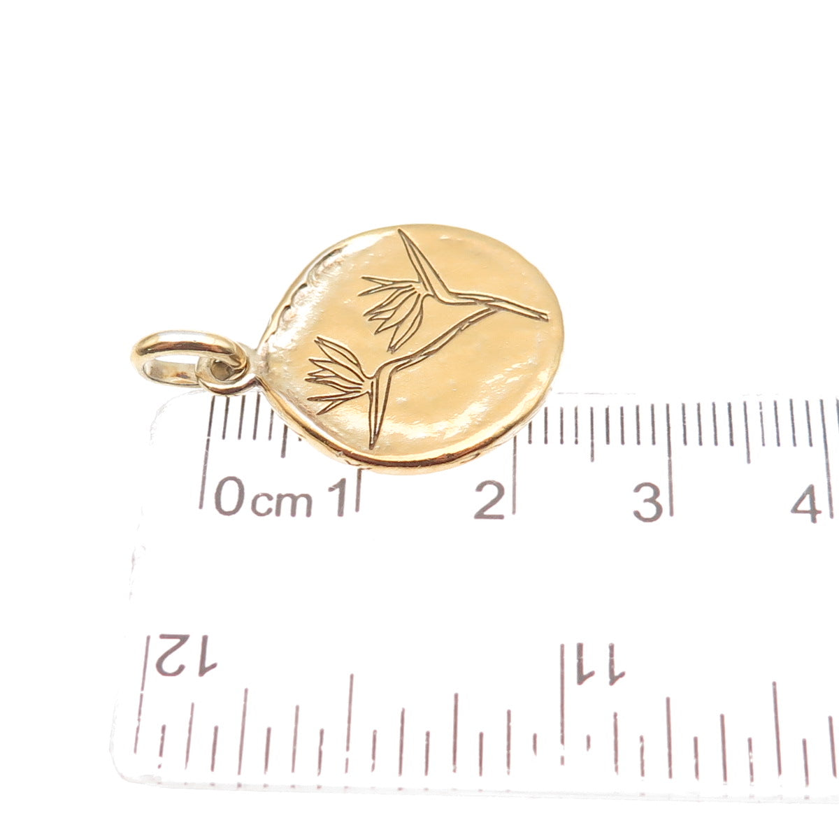 DAISY 925 Sterling Gold Plated Vintage London Bird of Paradise Charm Pendant