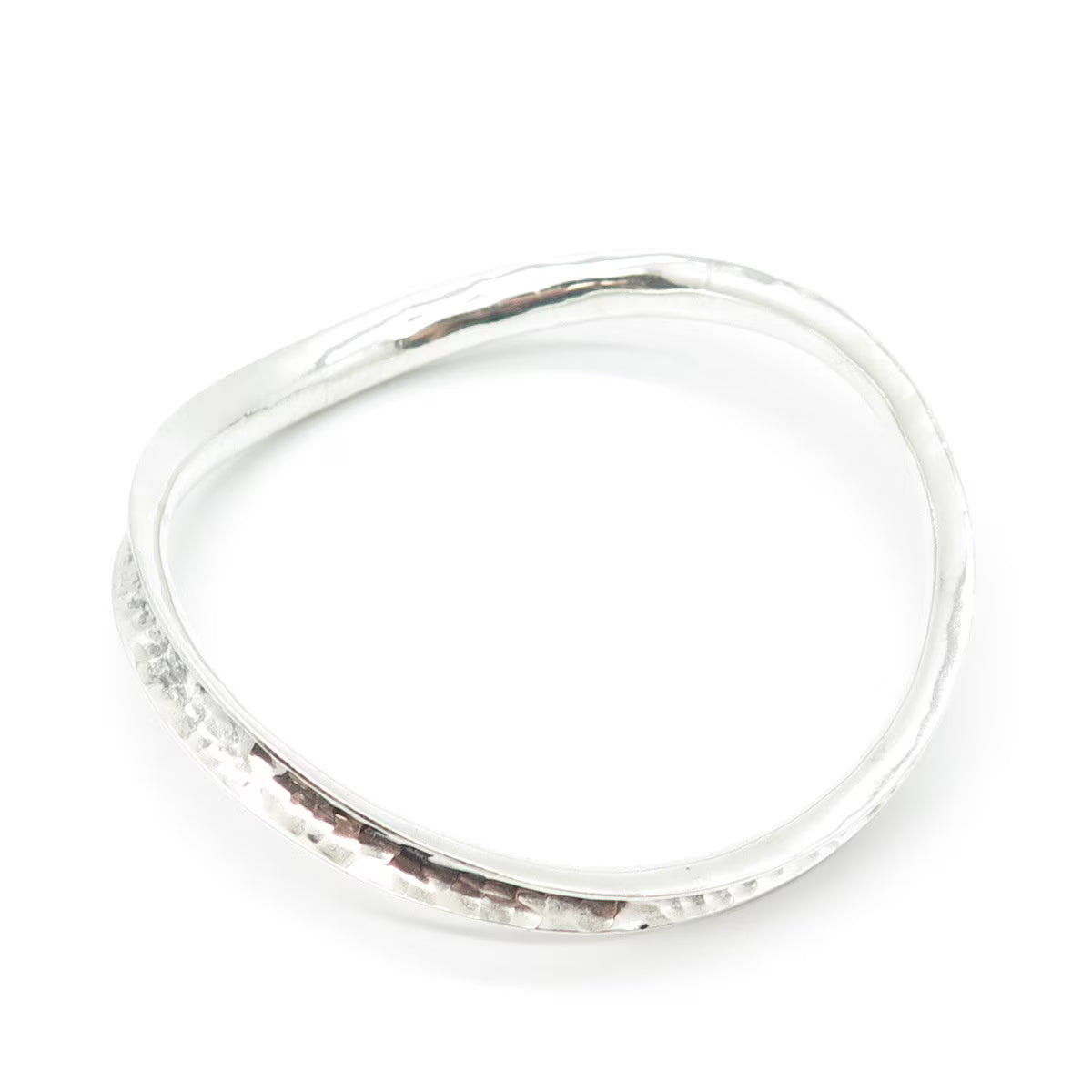 925 Sterling Silver Vintage Hammered Finish Bangle Bracelet 8.5"