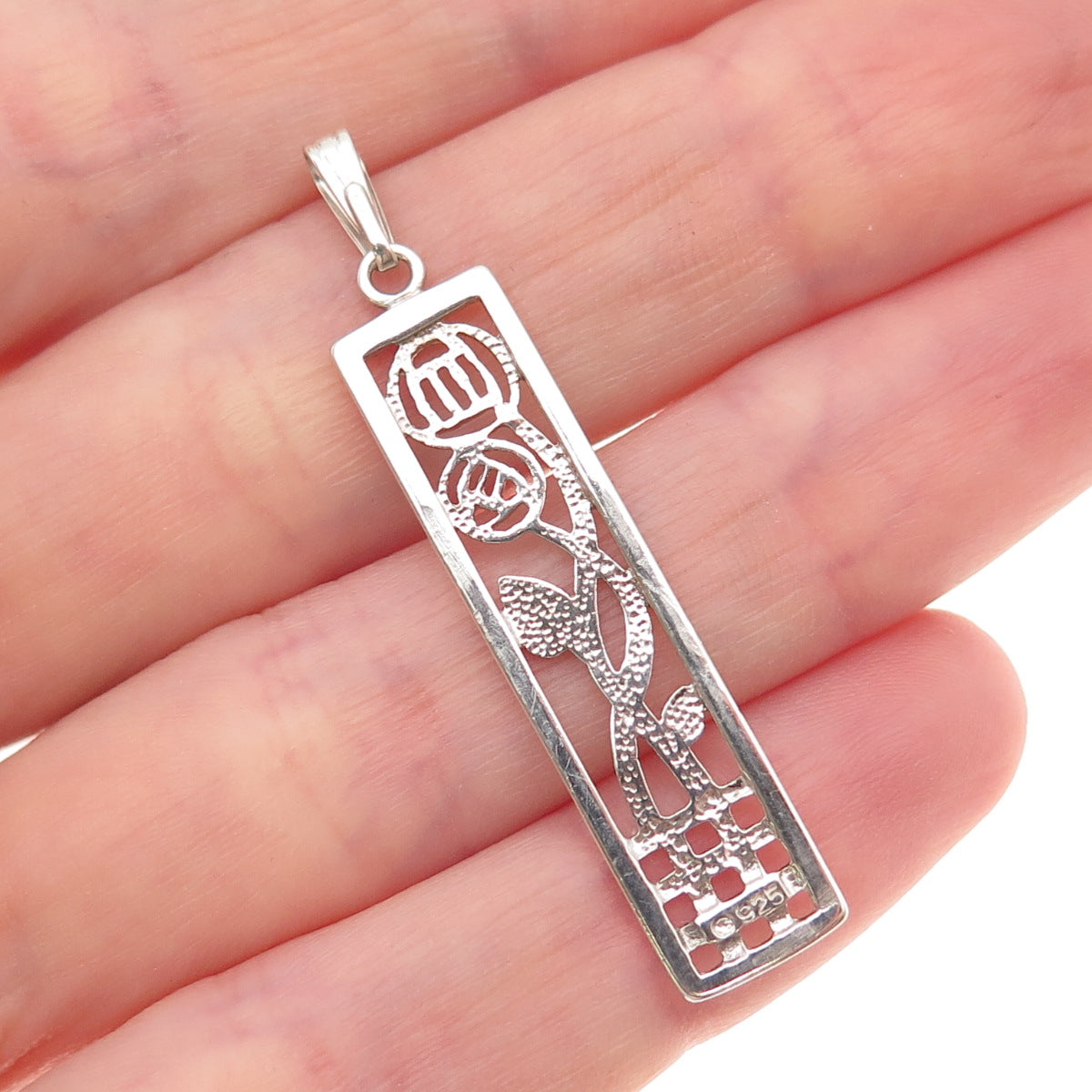 925 Sterling Silver Vintage Charles Rennie Mackintosh Modernist Charm Pendant