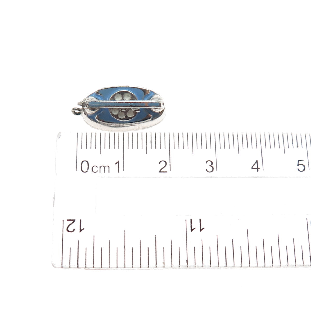 WELLS 925 Sterling Silver Vintage Enamel Retro Phone Mini 3D Charm Pendant