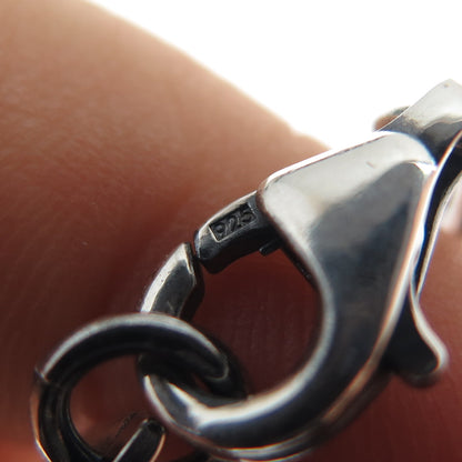 925 Sterling Silver Vintage Italy Modernist Chain Oxidized Necklace 16"