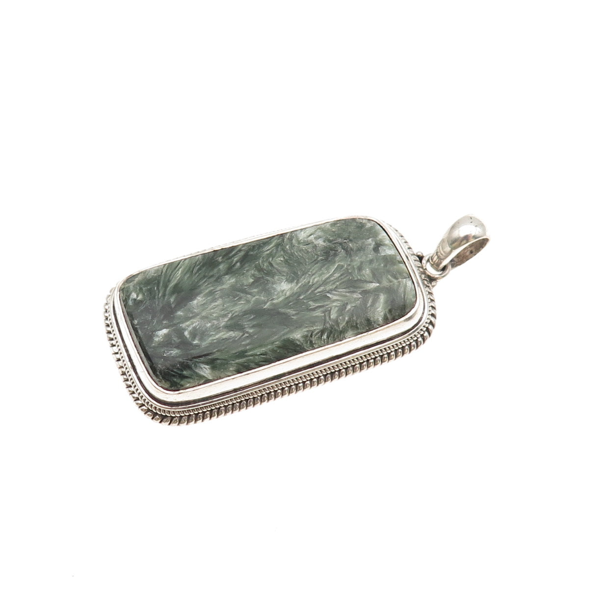 JACK GUTSCHNEIDER 925 Sterling Silver Vintage Real Seraphinite Modernist Pendant