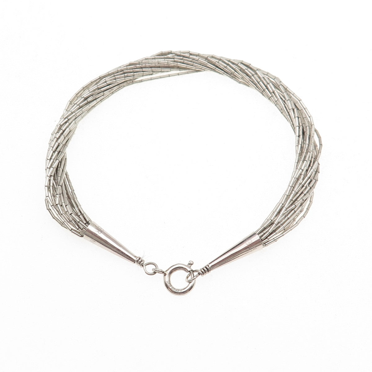 Old Pawn Sterling Silver Vintage Southwestern Liquid Chain Link Bracelet 6.5"