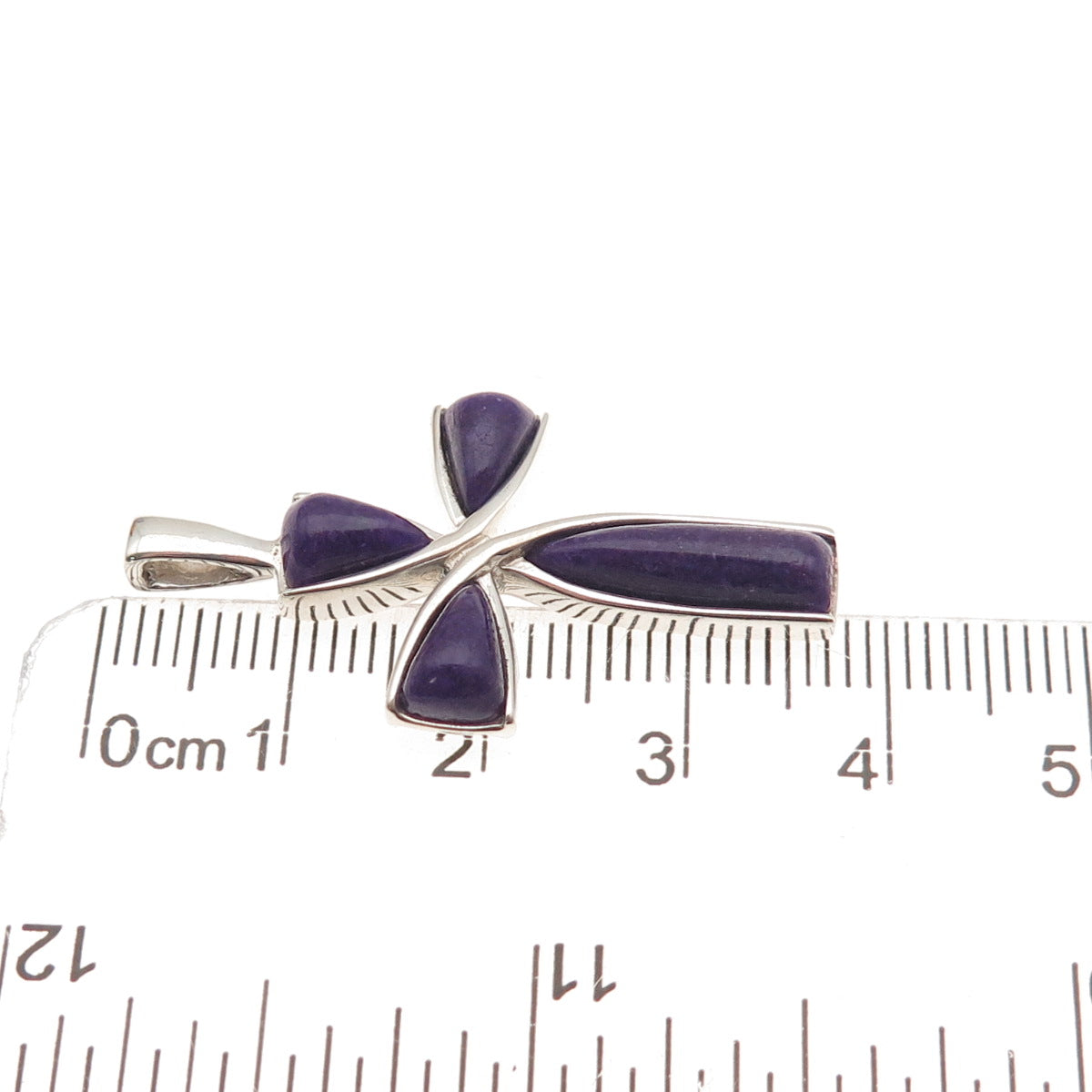 Coleman Co. 925 Sterling Silver Vintage Real Sugilite Cross Charm Pendant