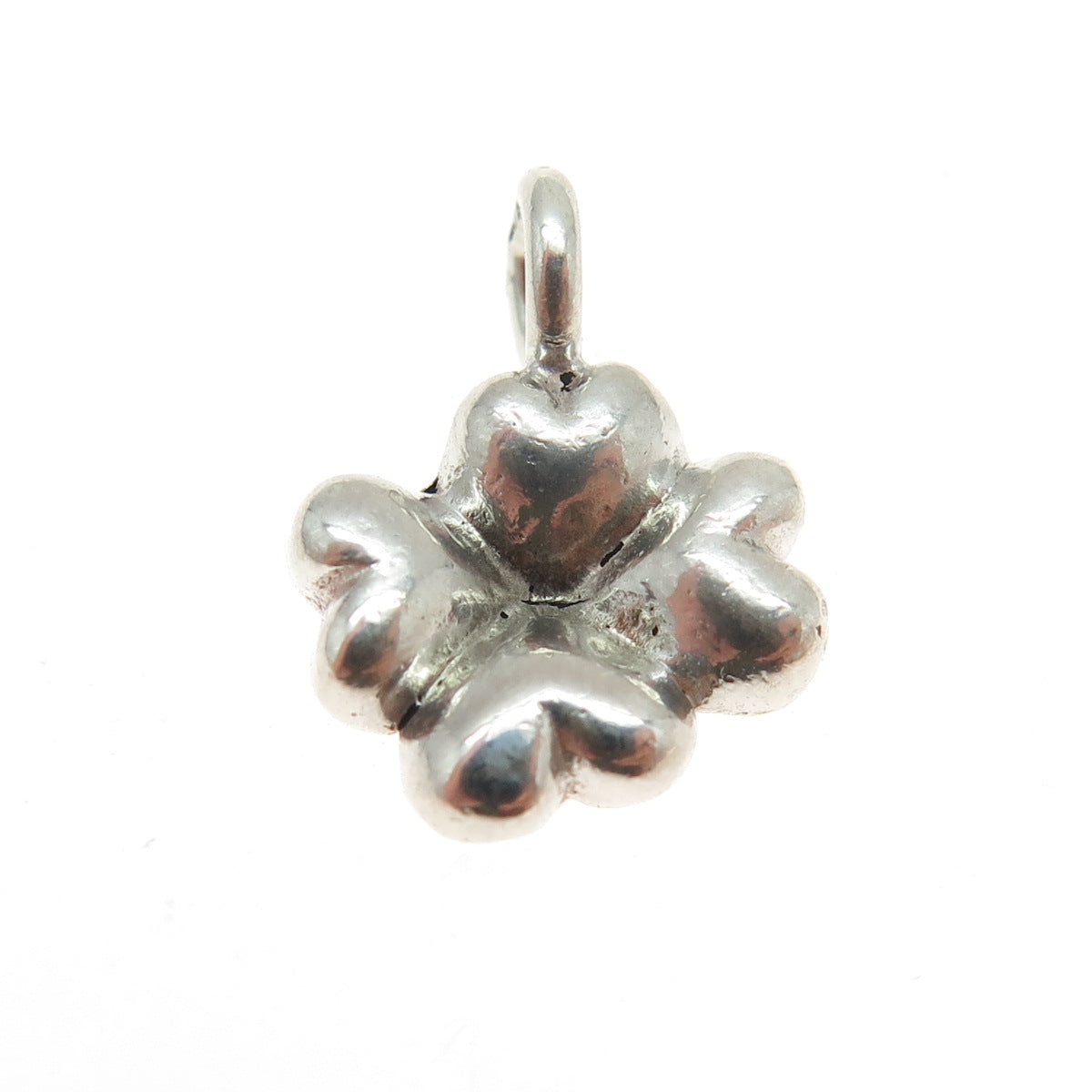 925 Sterling Silver Vintage Abstract Clover for Good Luck Pendant