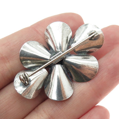 BEAU 925 Sterling Silver Vintage Flower Pin Brooch