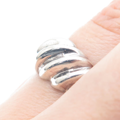 CHAPAL ZENRAY 925 Sterling Silver Vintage Puffy Ribbed Ring Size 7.25