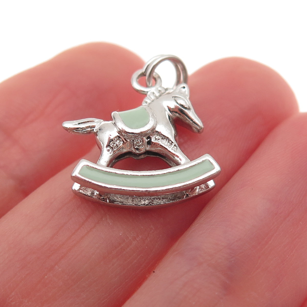 Ross Simons 925 Sterling Silver Enamel Rocking Horse 3D Charm Pendant