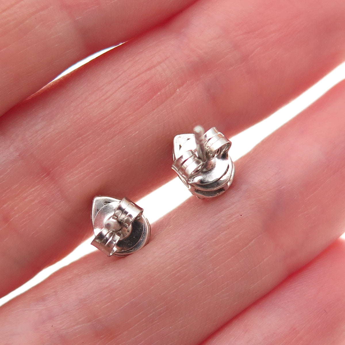 Chuck Clemency 925 Sterling Silver Real Turquoise Teardrop Stud Earrings