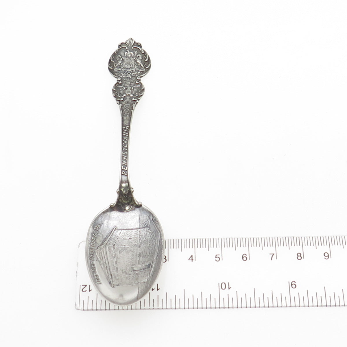 MECHANICS 925 Sterling Silver Antique Art Deco Pennsylvania Coffee Spoon