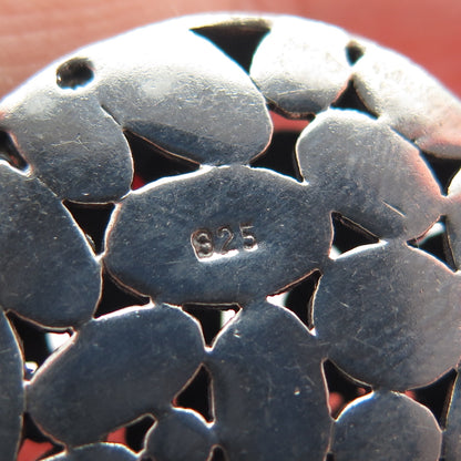 925 Sterling Silver Vintage Pebble / Kali Dome Pendant