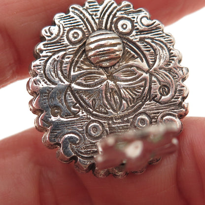 Stephen Dweck Sterling Silver Vintage Real MOP Floral Modernist Clip On Earrings