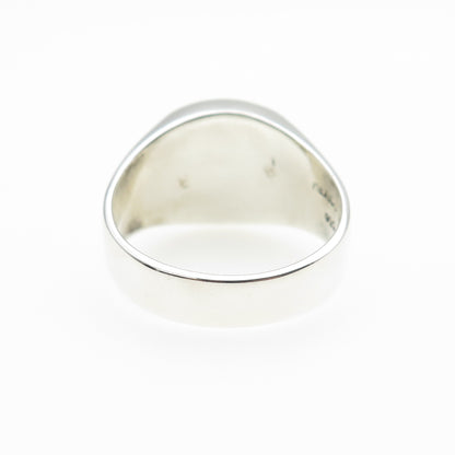 925 Sterling Silver Vintage Mexico Real Black Onyx Modernist Ring Size 12