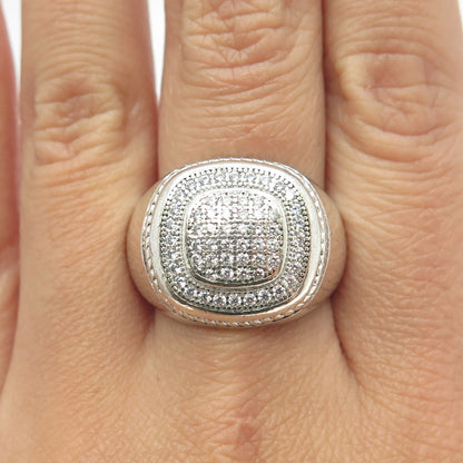 925 Sterling Silver Pave C Z Ring Size 10.25
