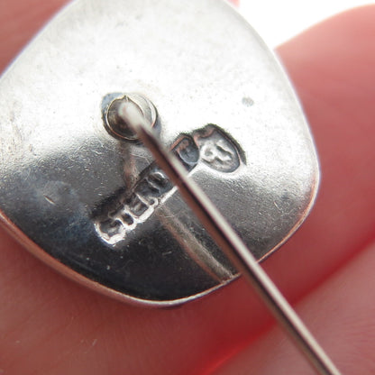 Old Pawn Sterling Silver Vintage Southwestern Flower Oxidized Tribal Lapel Pin