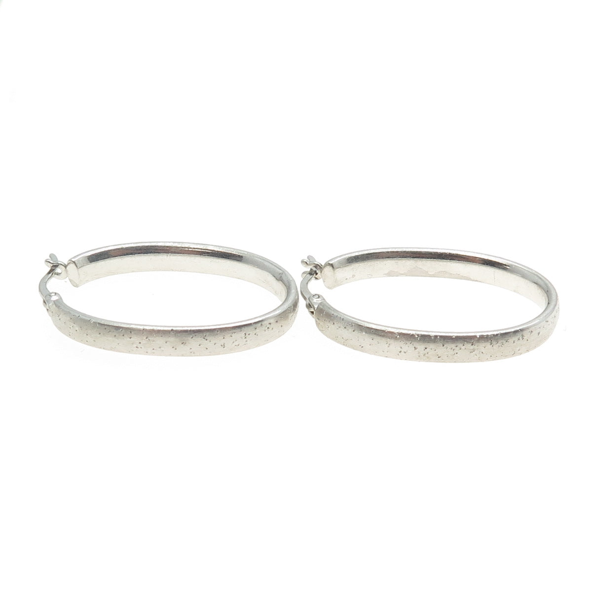 925 Sterling Silver Hinged Oval Hoop Earrings