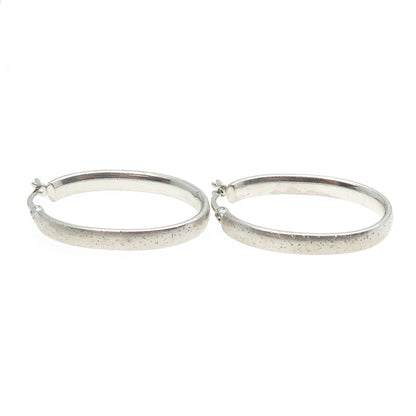 925 Sterling Silver Hinged Oval Hoop Earrings