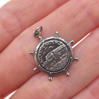 French & Franklin Sterling Silver Antique Atlantic City Convention Hall Pendant