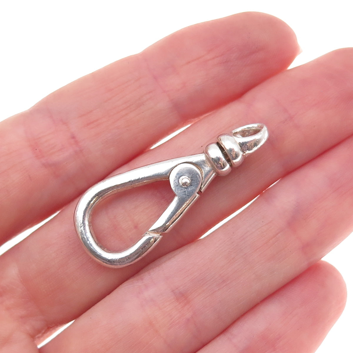 925 Sterling Silver Vintage Bracelet / Necklace Carabiner Lobster Lock Clasp