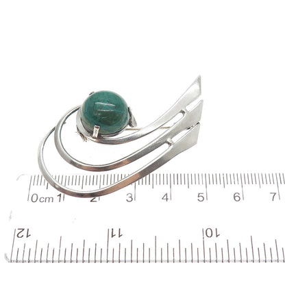 925 Sterling Silver Vintage Israel Real Eilat Modernist Wave Pin Brooch