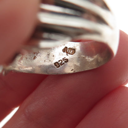 Chapal Zenray 925 Sterling Silver Vintage Modernist Oxidized Ring Size 7