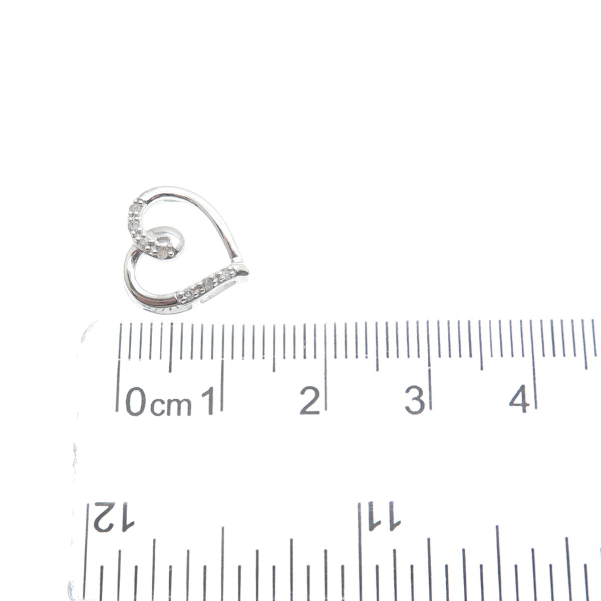 CHARLES WINSTON 925 Sterling Real Diamond Heart Minimalist Slide Pendant