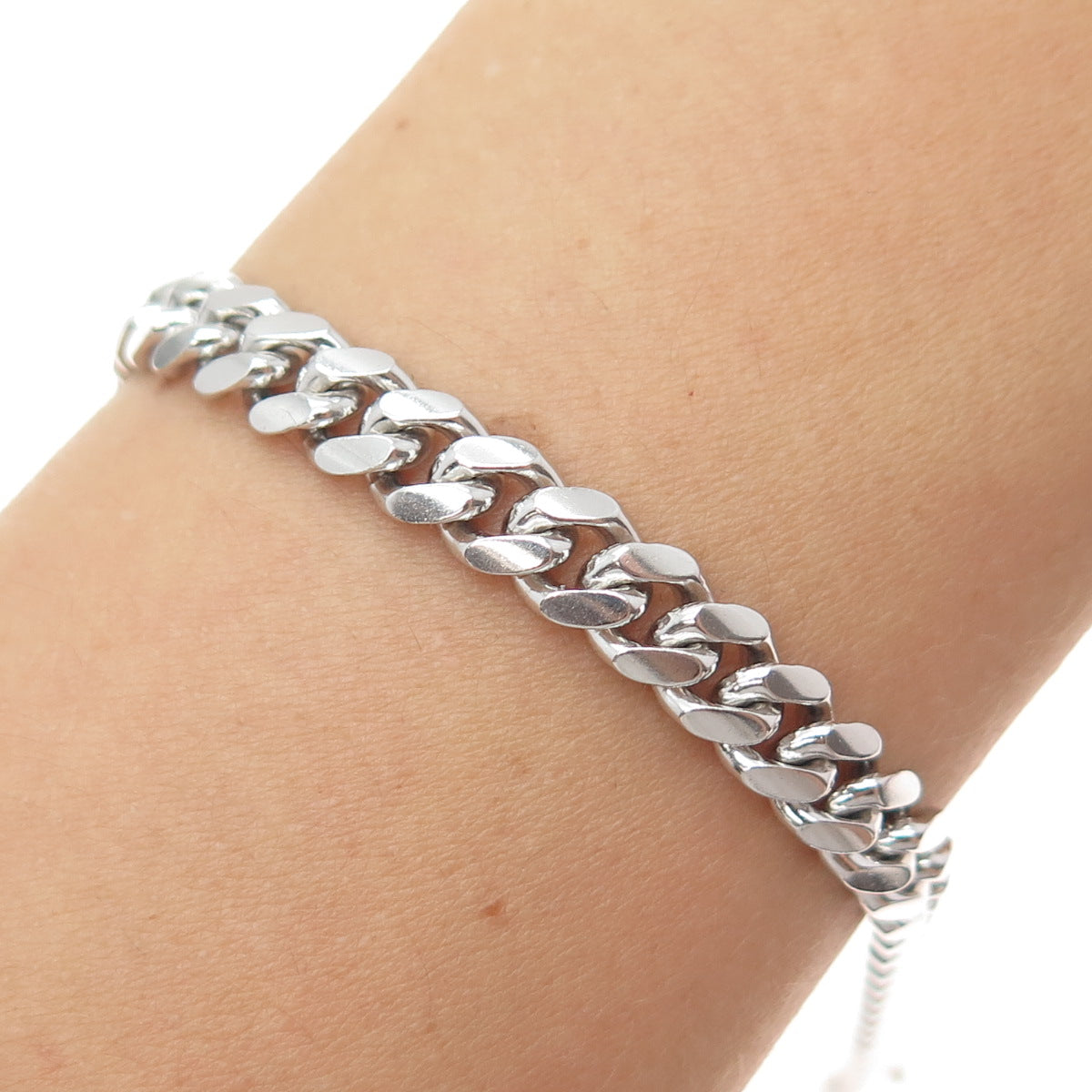 925 Sterling Silver Italy Cuban Link Bracelet 8.25"