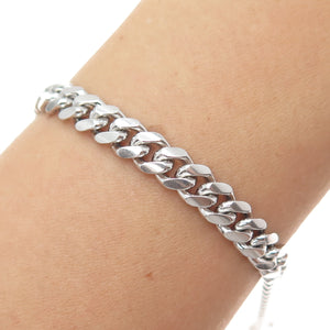 925 Sterling Silver Italy Cuban Link Bracelet 8.25"