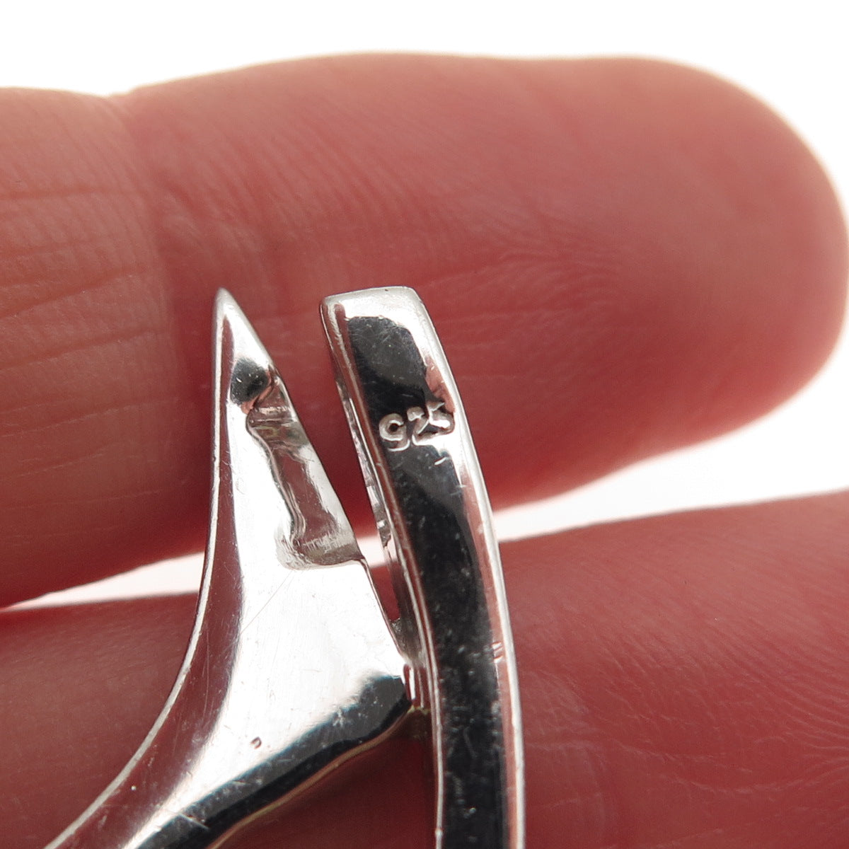 925 Sterling Silver 2-Tone Real Amethyst Modernist Slide Pendant