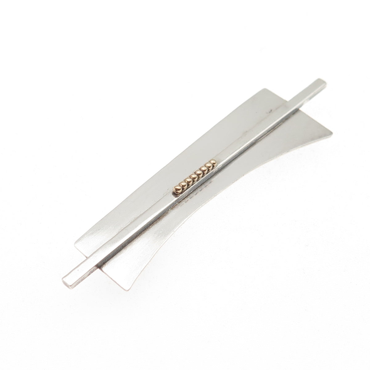 Torie 925 Sterling Silver 14K Gold Vintage Modernist Pin Brooch