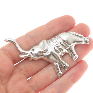 925 Sterling Silver Vintage Mexico Elephant Pin Brooch