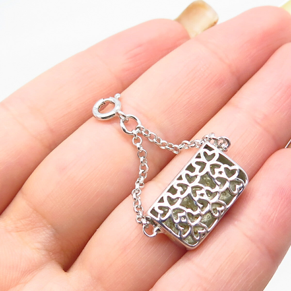 925 Sterling Silver Lady's Purse Charm Pendant